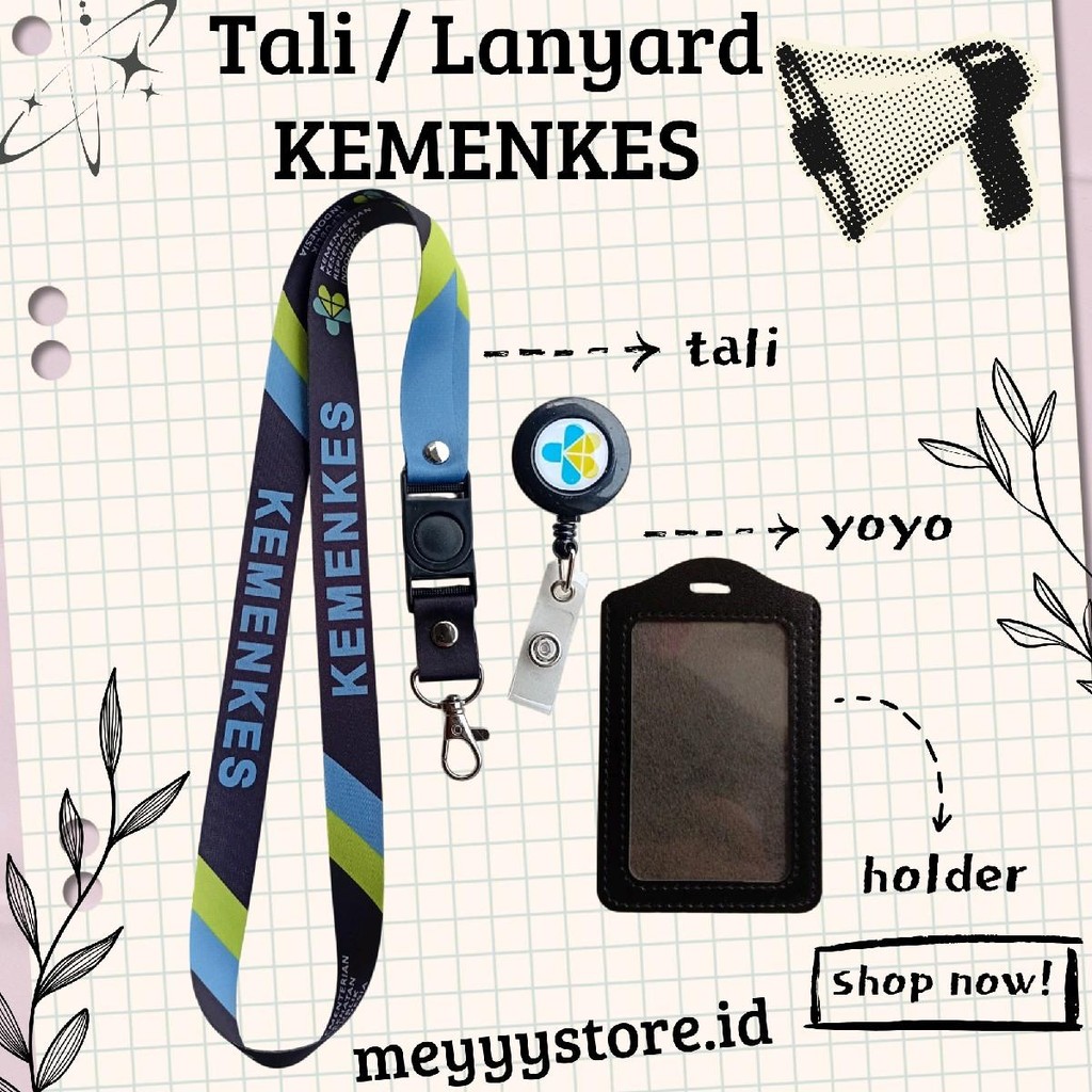 

READYYY Tali Gantungan ID CARD / Lanyard KEMENKES Hitam [STOCK MELIMPAH] Termurahhh Harga Grosir!
