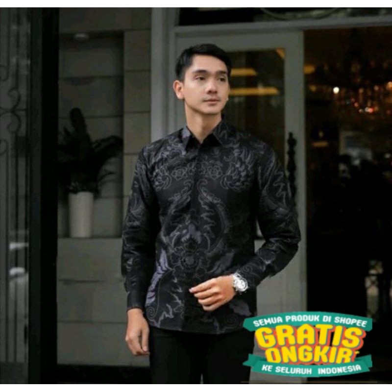 Kemeja batik pria lengan panjang baju batik pria kantor murah seragam batik cowok kondangan kekinian