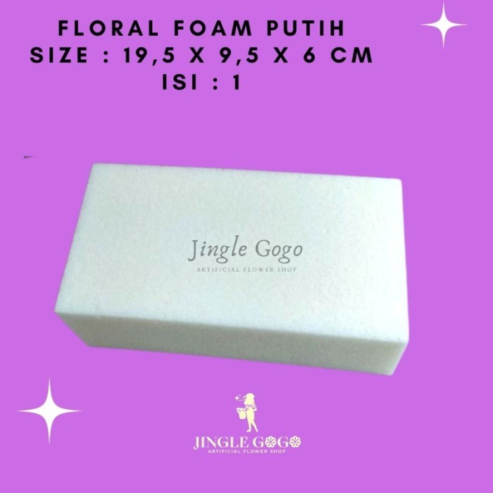 Floral Foam - Gabus Bunga - Foam Bunga - Oasis Kering - Floral Putih1pc
