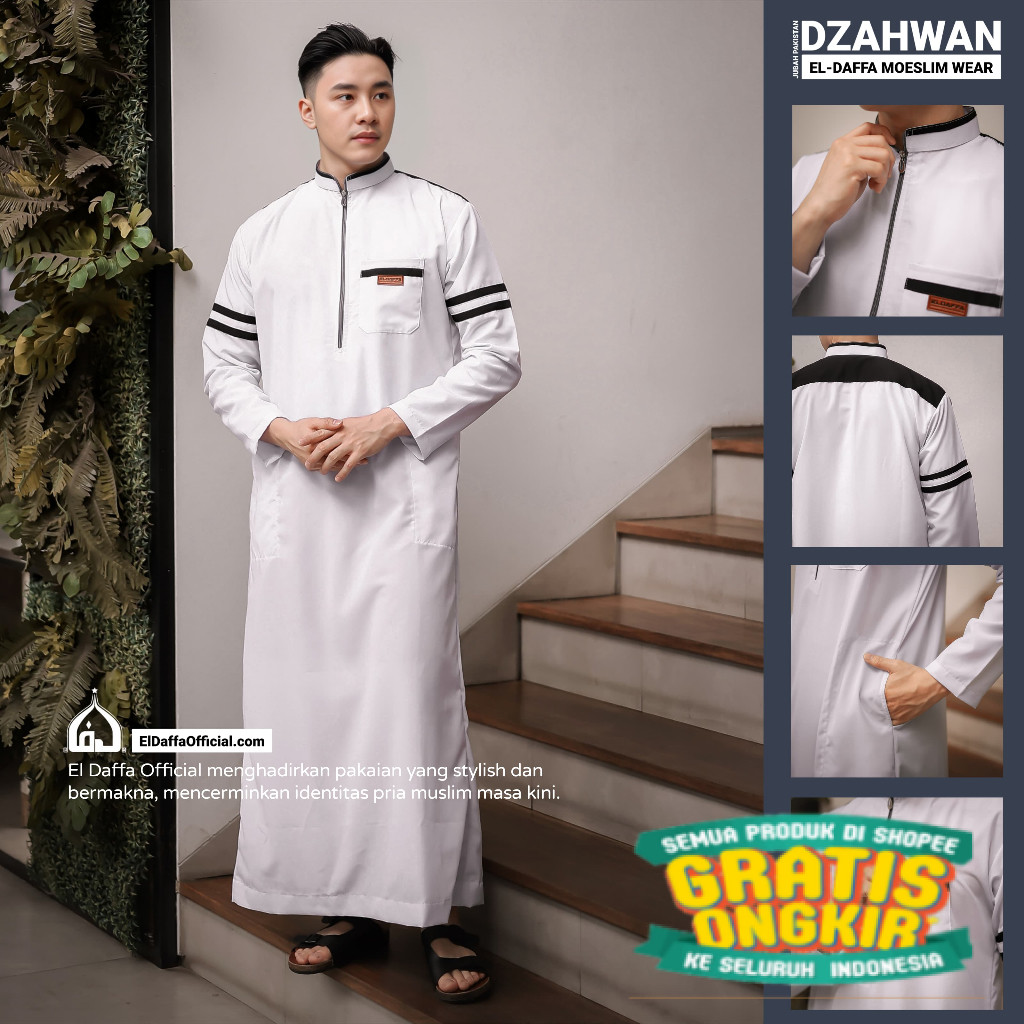 Jubah Gamis Dzahwan ORIGINAL BY ELDAFFA - Gamis Pria/ Hijau sage lumut army ijo