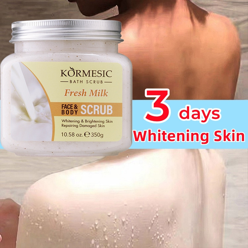 300G Milk Body Scrub Lulur Pemutih Badan Sabun Pemutih Exfoliating Pencerah Kulit Wajah Dan Badan