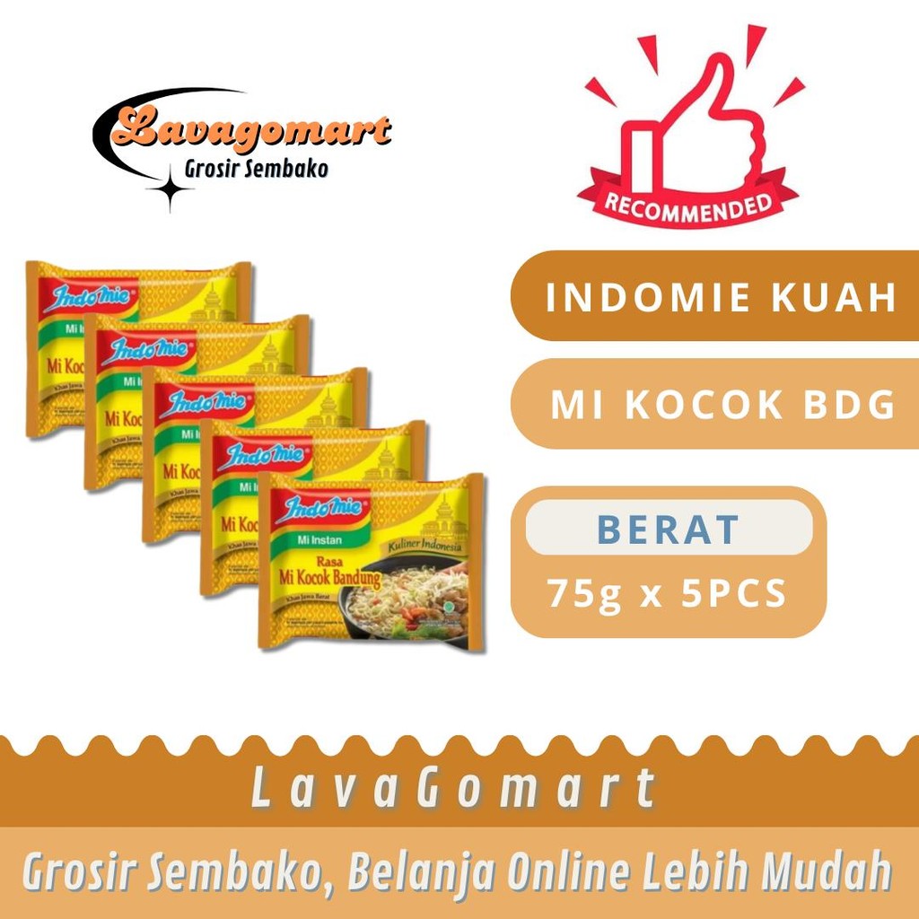 

INDOMIE KUAH MI KOCOK BANDUNG 75g - 5 PCS - LAVAGOMART - BANDUNG