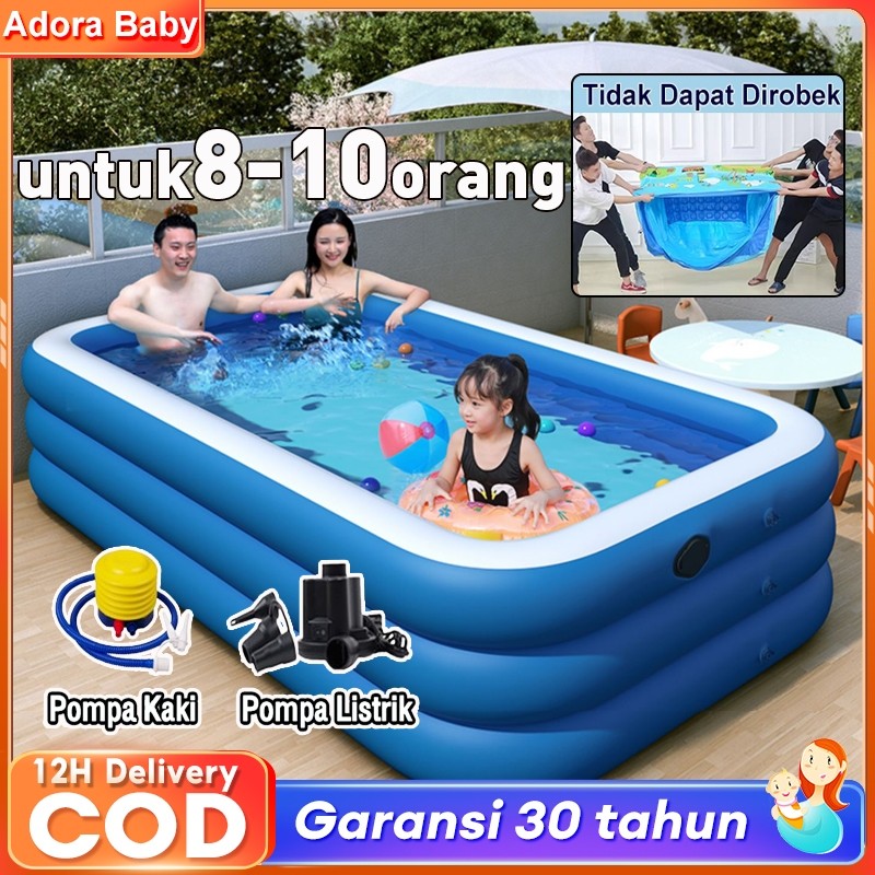 KT57UY [REDAY STOCK]  Kolam renang anak 150cm/210cm/260cm/305cm kolam renang anak jumbo mainan kolam