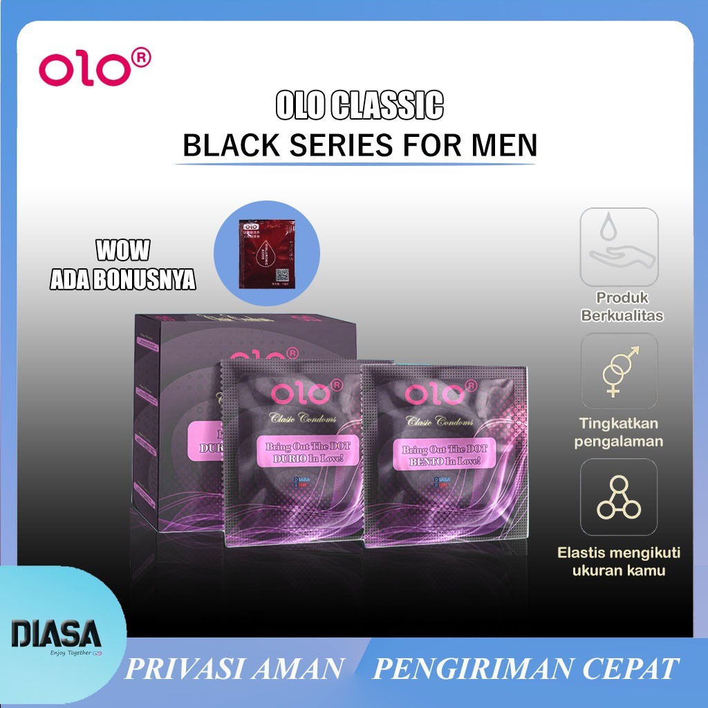Hot Sale Kondom Olo 0.01 Diasa Rewi Bento&Duri Classic Black Series#Kondom#Extention#Gerigi#Duri#Knd