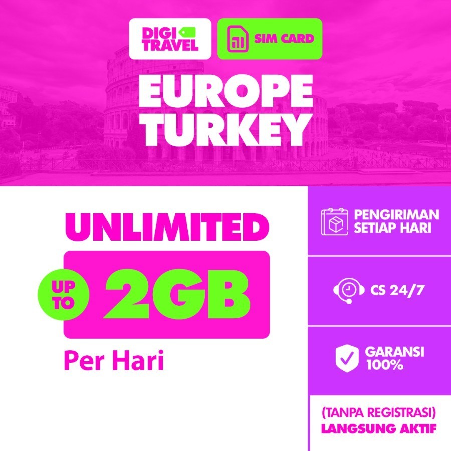 Sim Card Europe Turkey Unlimited | Simcard Eropa Turki | SIM Card Europe DIGITRAVEL