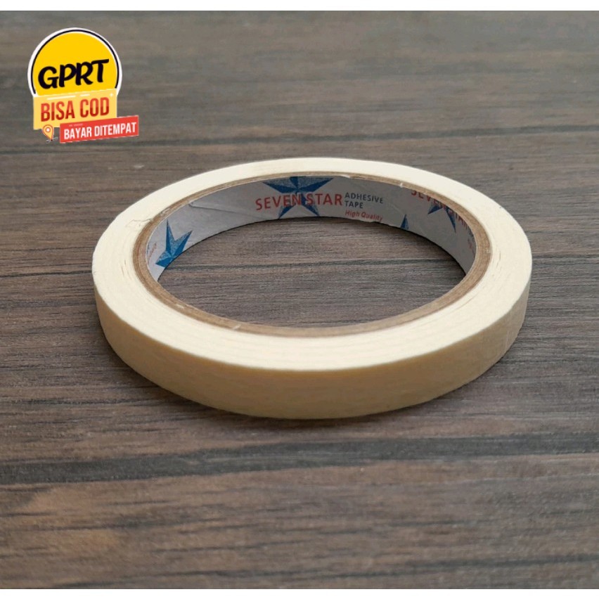 

GPRT Isolasi Kertas Seven Star 12 Mm 20 Yard Masking Tape Lakban Kertas