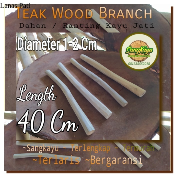 

GROSIR Teak wood branch 40 cm macrame ranting dahan kayu jati bahan XD4