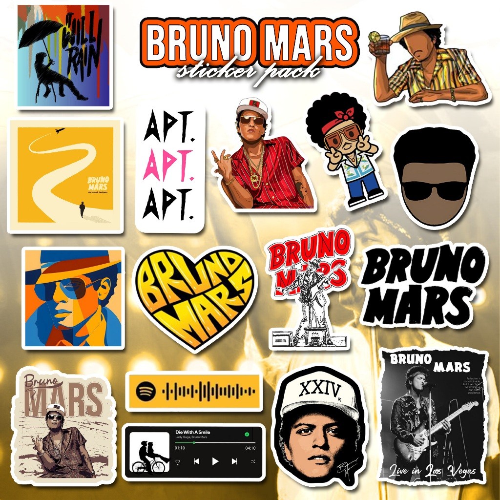 

Sticker Aesthetic Bruno Mars | Tahan Air Anti Luntur Garansi Dana Kembali