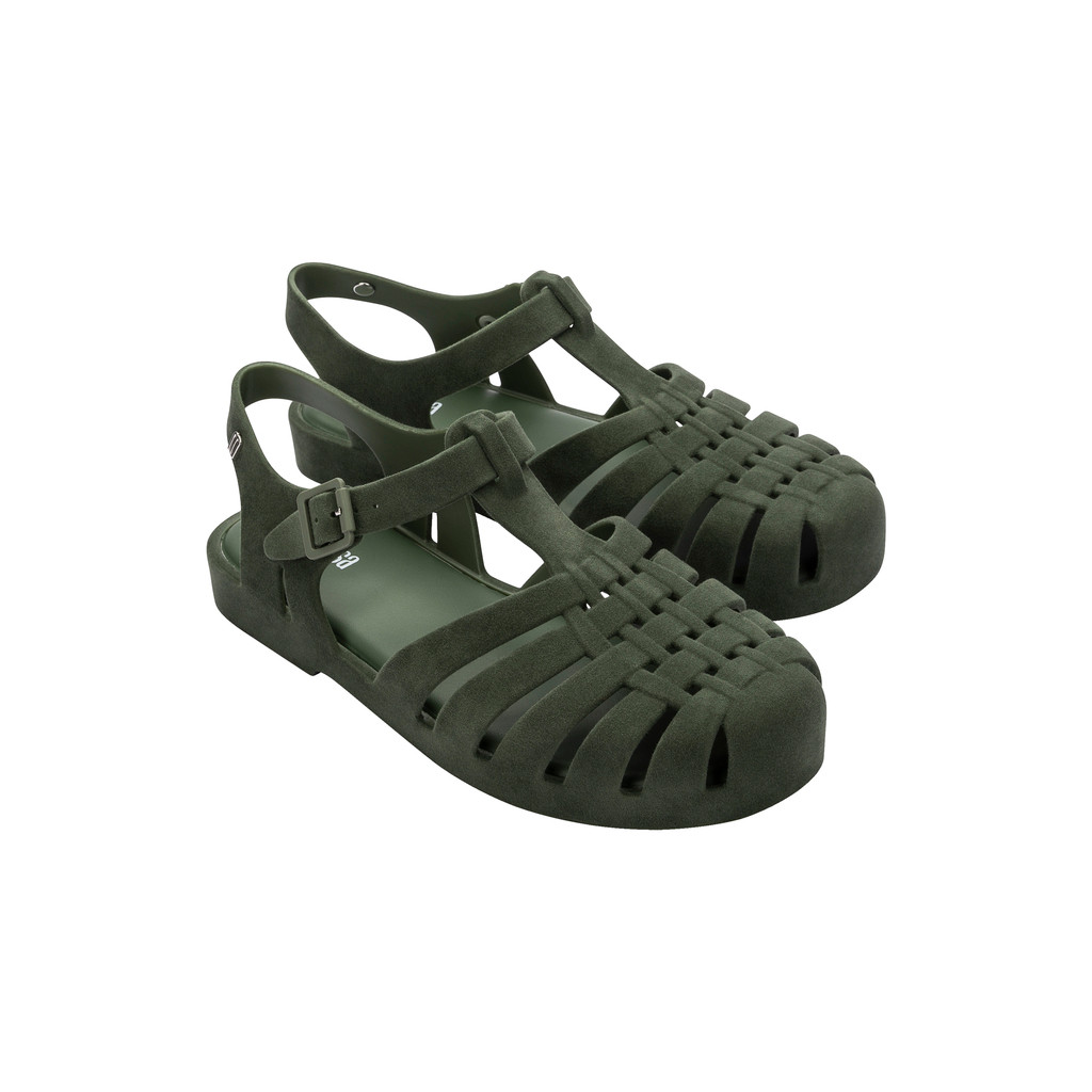 Sepatu Sandal Melissa Possession Velvet Ad Green Flocked