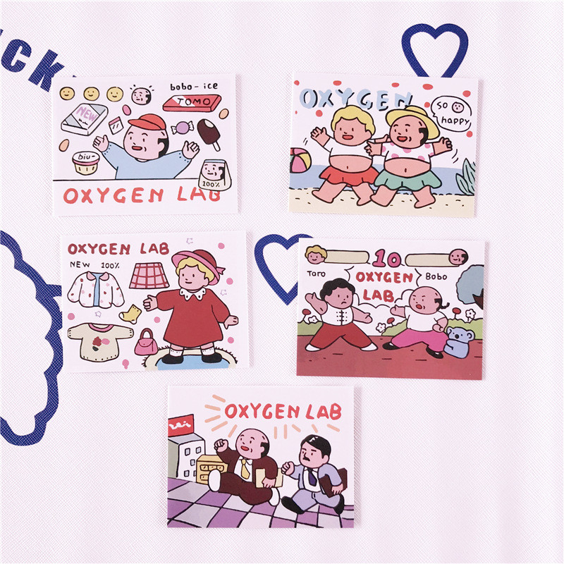 

Funny Korean Oxygen Lab Decoration Cards Mobile Phone Case Laptop Handbook Photo Props Kid Toy Label Cute Wall Poster Stationery