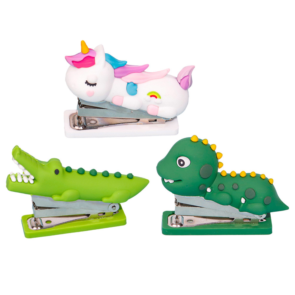 

3 Pcs Stapler Reusable Office Stationary Handheld Desk Cute Decorative Stationery