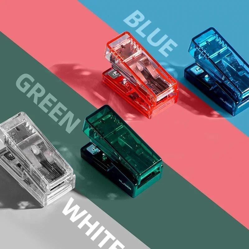 

Transparent Stapler with 640pcs 24/6 Staples Set Mini Size Contract Color Binder Office Binding Tools School Supplies