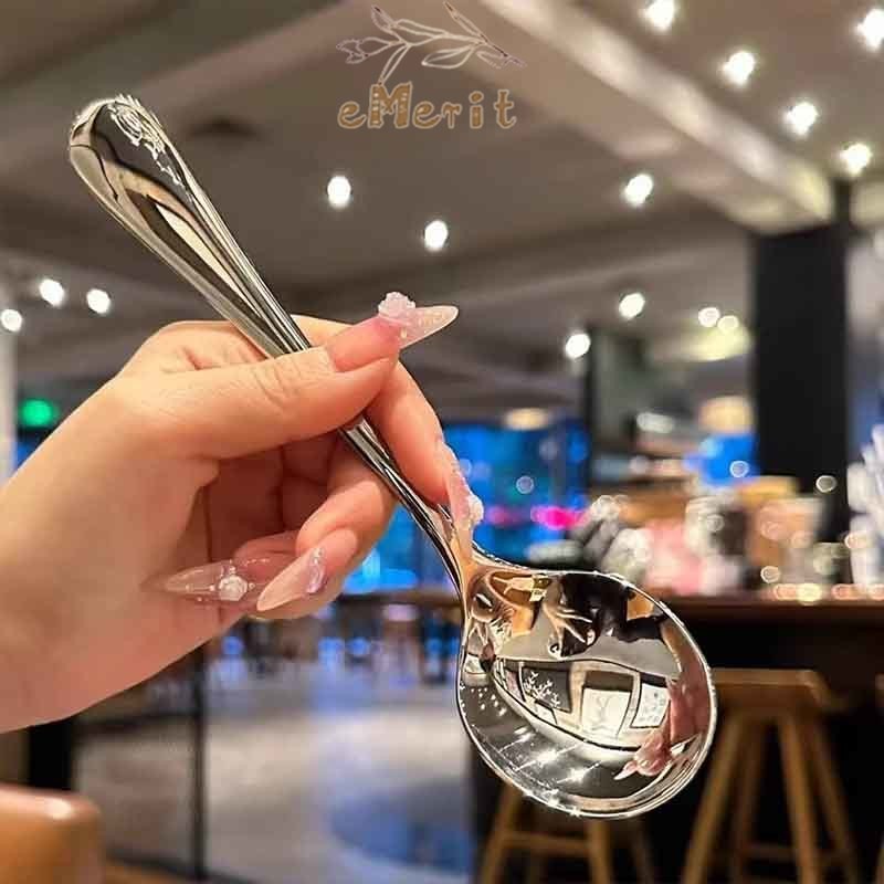 Sendok Stainless Tebal / Sendok Kopi Stainless / Sendok Teh Bulat / Sendok Bulat Gagang Panjang