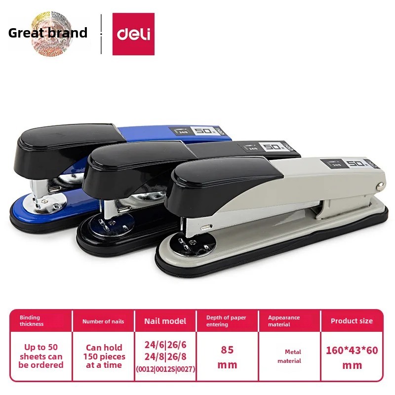 

Deli No.12 Metal Stapler Blue Black Binding Machine Staple Up To 50 Pages Blackblue0314 For Office Supplies And Stationery