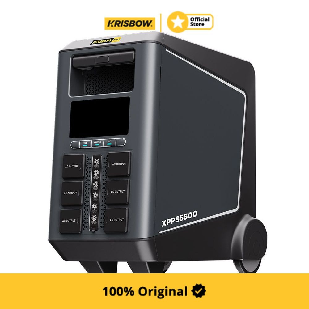 Krisbow Power Station Baterai Portable 5500 watt Xpps5500 - Hitam Portable Battery Power Supply Daru