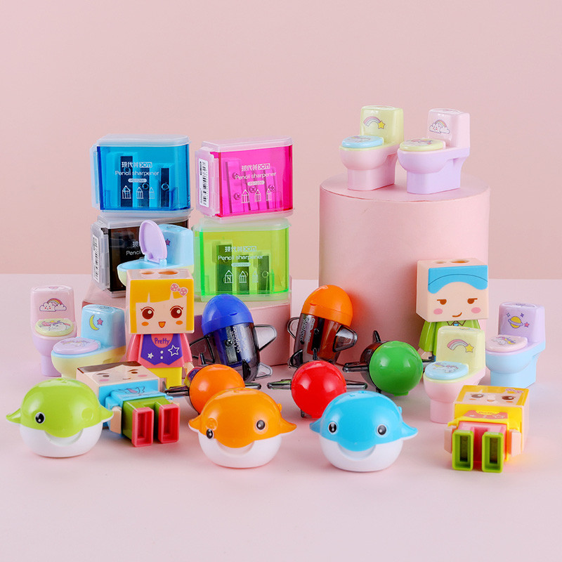 

Kids Creative Pencil Sharpener Handheld Cute Cartoon Pencil Cutter Learning Supplies Kawaii Student Pencil Sharpener Stationery