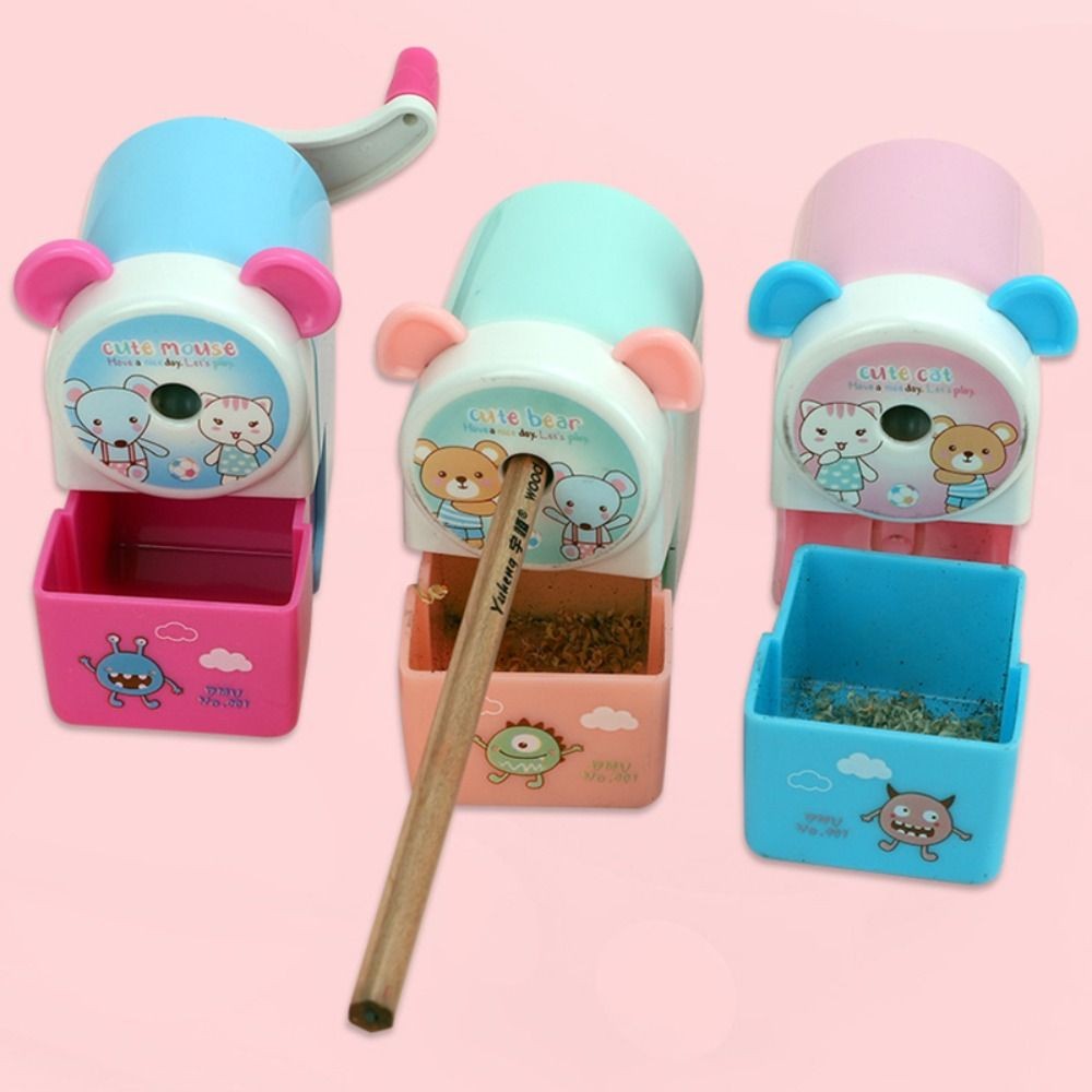 

Automatically Enters Lead Pencil Sharpener Cute Mouse Anti Sticking Lead Hand-cranked Mechanical Tool Manual Sharpener Gift