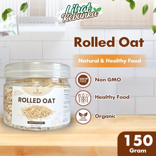 

ALAMEE Gantum Utuh Rolled Oat Biji Kasar Instan Oats Organik Sarapan Cemilan 150gr LIHAT KEBUNKU