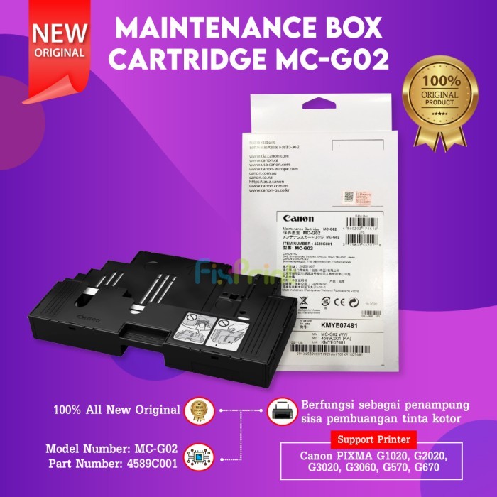 Maintenance MC-G02 Canon New Original Cartridge G1020 G2020 G3020 G570