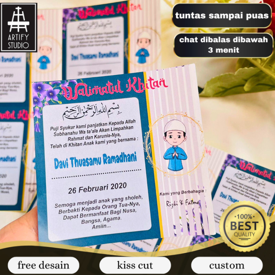 

Artify 2-6 STIKER LABEL TASYAKURAN KHITAN SYUKURAN WALIMATUL KHITAN BENTUK KOTAK