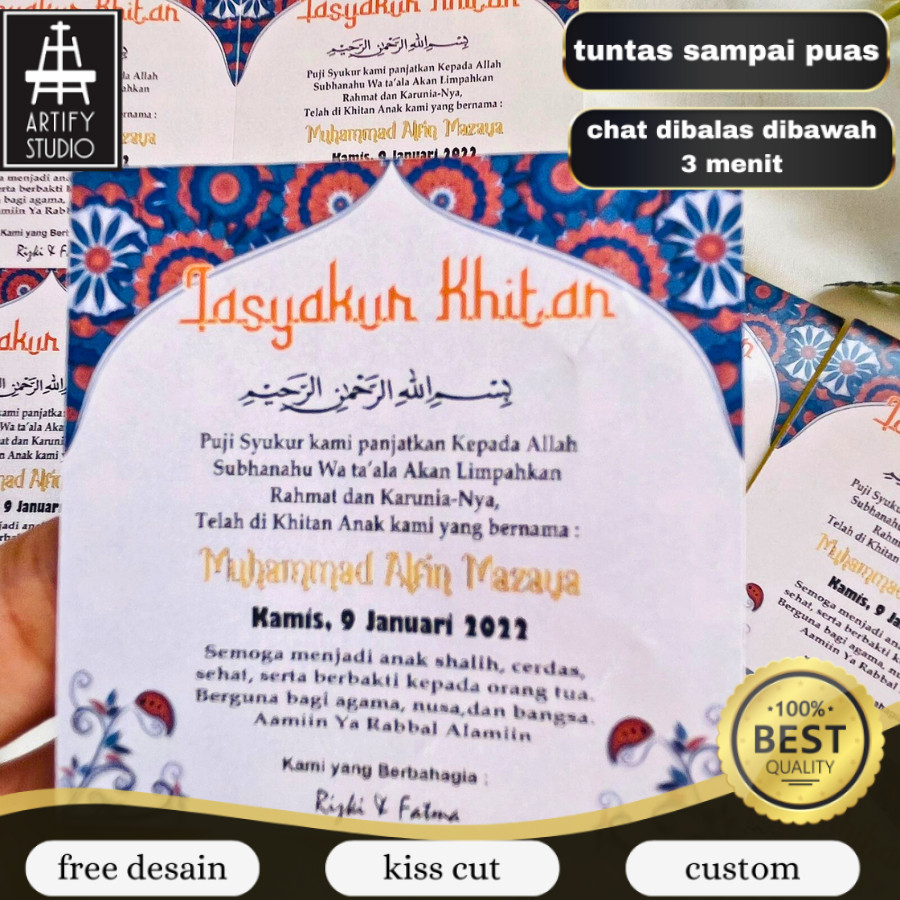 

Artify 2-6 STIKER TASYAKURAN KHITAN / SYUKURAN KHITAN / WALIMATUL KHITAN STICKER BAHAN CHROMO