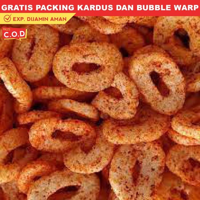 

kerupuk ring ikan pedas 125 gram snack kiloan makanan ringan cemilan camilan jajanan