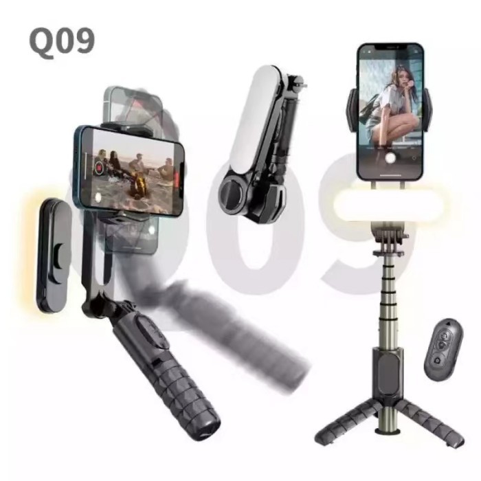 Gimbal Q18 Stabilizer Smart Tracking 360° Axis Tripod Tongsis Hp - Q09