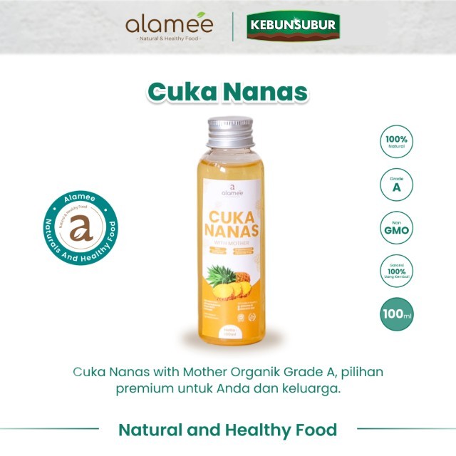 

ALAMEE Cuka Nanas Organik Original Pineapple Cider Vinegar With Mother 100ml Kebunsubur