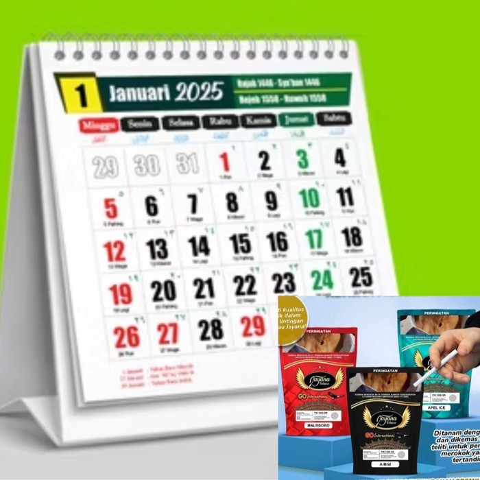 

Andma Kalender 2025 JYN Pabrikan Kemasan Hitam 1/2