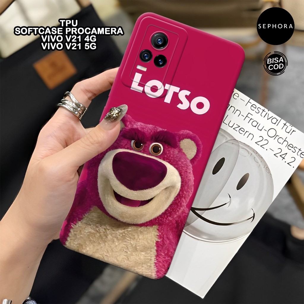 Softcase VIVO V21 4G / 5G Terbaru - Fashion Case Bear Lotso - Case VIVO V21 4G / 5G - Case Pro Camer
