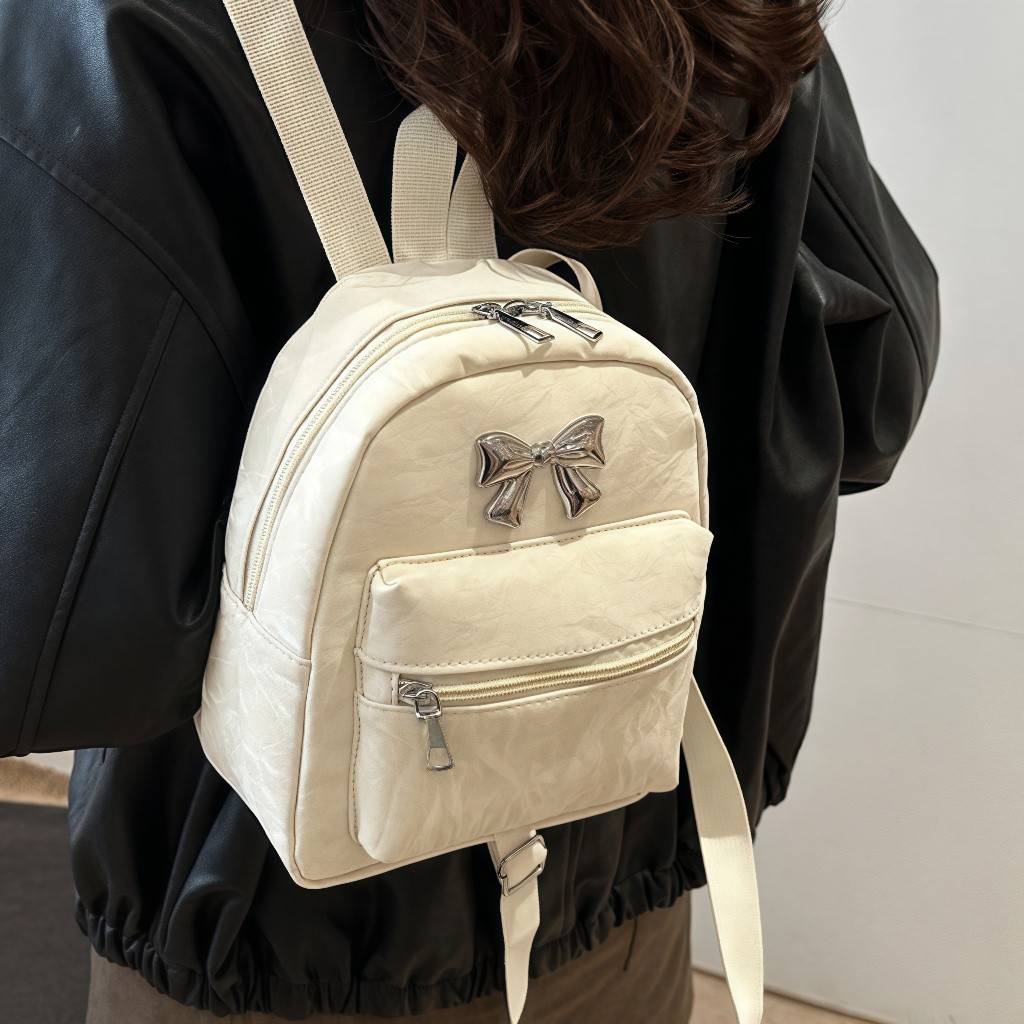 Tas Lucu PU Tas Ransel Wanita Lucu Mini Sintetis Model Pink Tas Cewek Korea Import Fashion Backpack