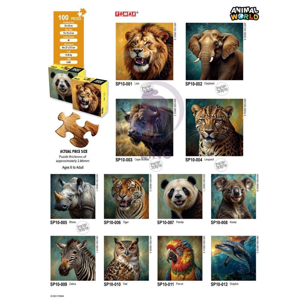 Tomax Jigsaw Puzzle 100 pcs Gambar Hewan