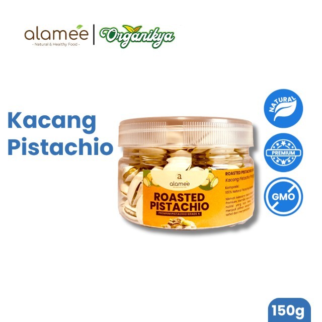 

ALAMEE Roasted Pistacio Kacang Pistachio Premium 150gr Fustuk Panggang Organic Dalam Cangkang Renyah organikya