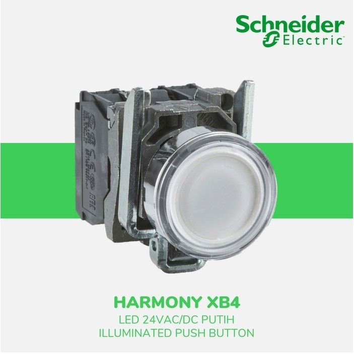 Schneider Electric XB4 illum PushButton LED 24VAC/DC Putih XB4BW31B5