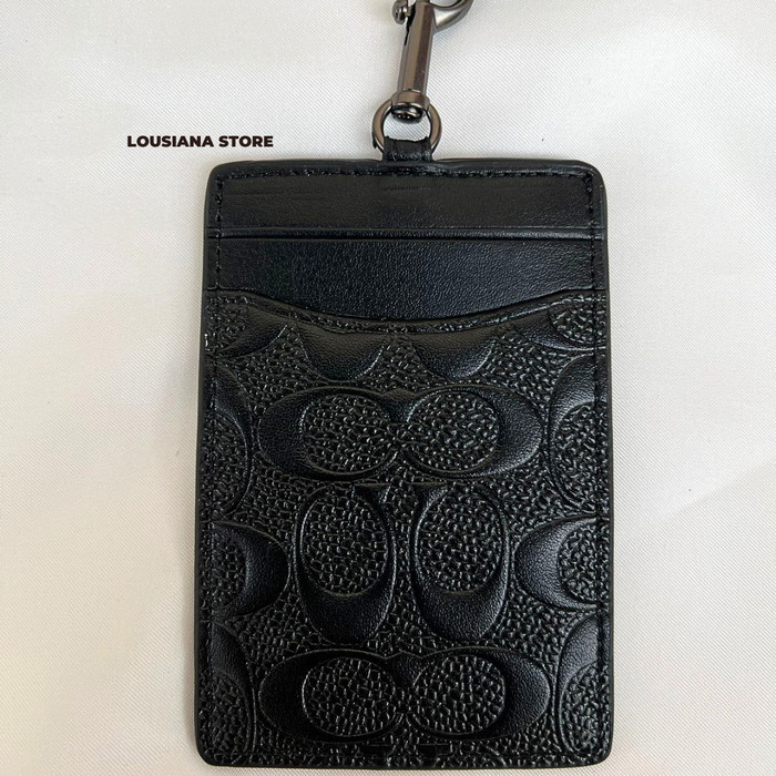 

Lanyard Id Coäch Siganture Canvas Logo Print - Black embose