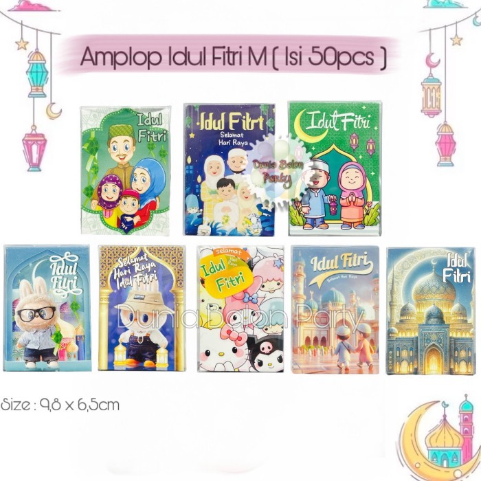 

[50Lembar] Amplop Lebaran Idul Fitri / Angpao Lebaran Box Mika Size M