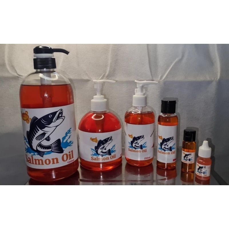 Minyak Murni Ikan Salmon, Tuna, Kepiting Rajungan, Udang, Tenggiri, Hati Hiu