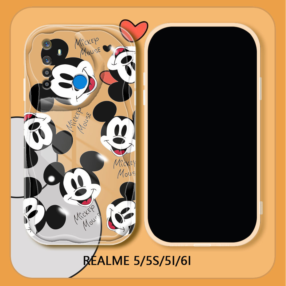 Case Hp Realme 5 5S 5i 6i 5 Pro 6 Pro Cartoon Mickey Minnie Mouse Couple Phone Case Soft Silicone Wa