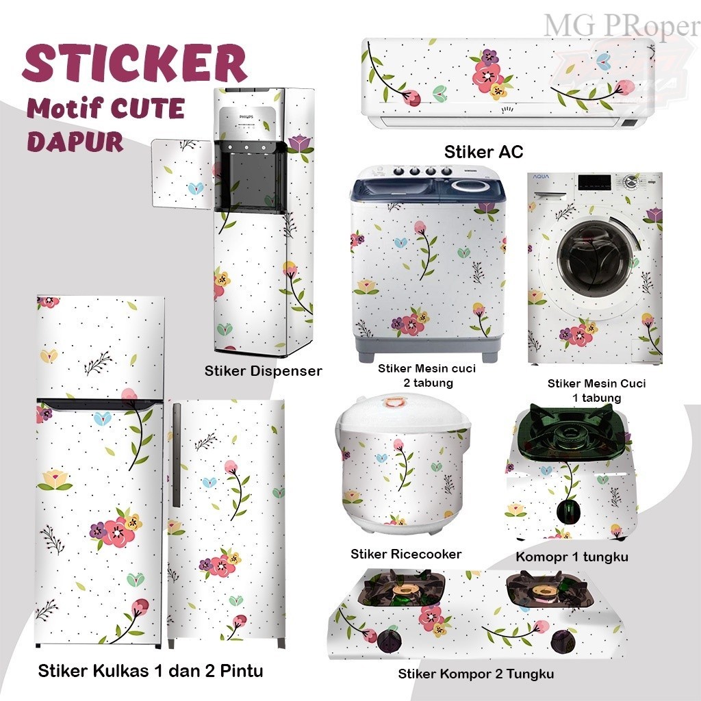 Dekorasi dapur dan rumah Stiker kulkas kompor mesin cuci  tabung mata Rice Cooker Dispenser Ac