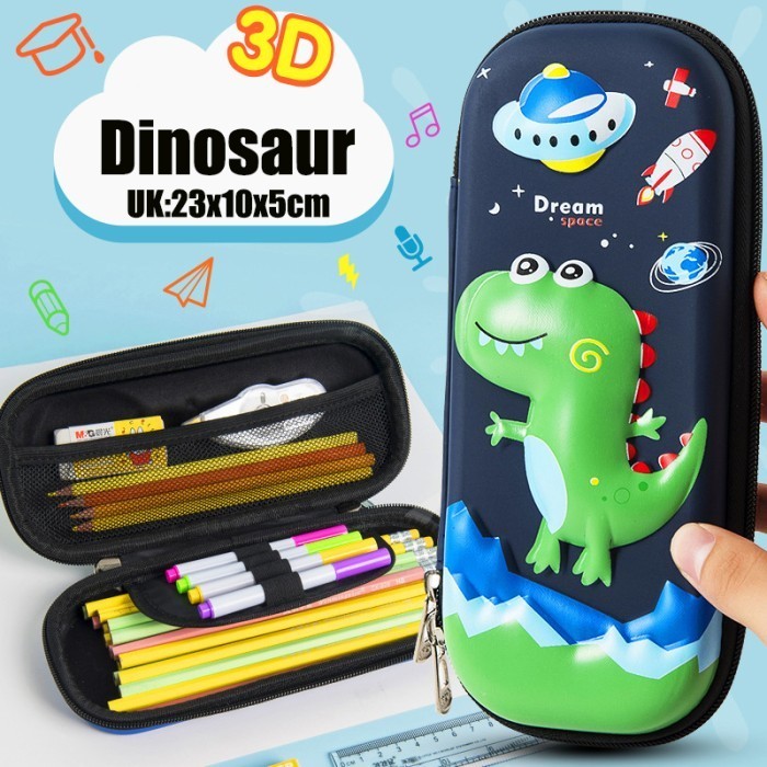 

[Ready] Kotak Pensil 3D Bahan EVA Anti Air - Kotak Pensil Anak Tempat Pensil - Dinosaur