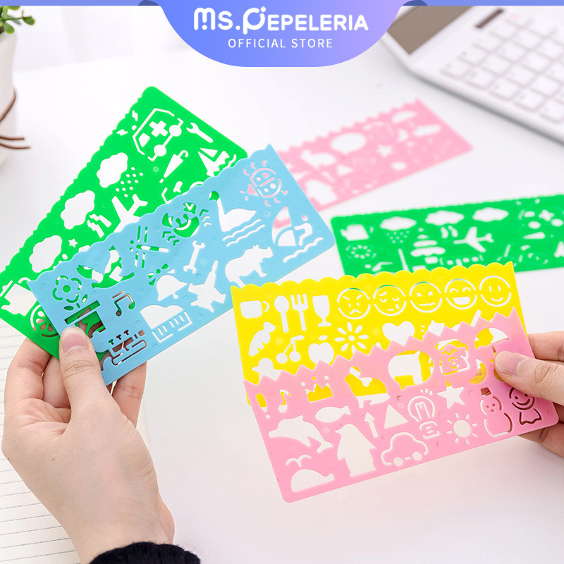 

penggaris pola/Penggaris Pengaris Plastik Untuk Gambar Pola/Korean Creative Drawing Ruler-Ms.Pepeleria