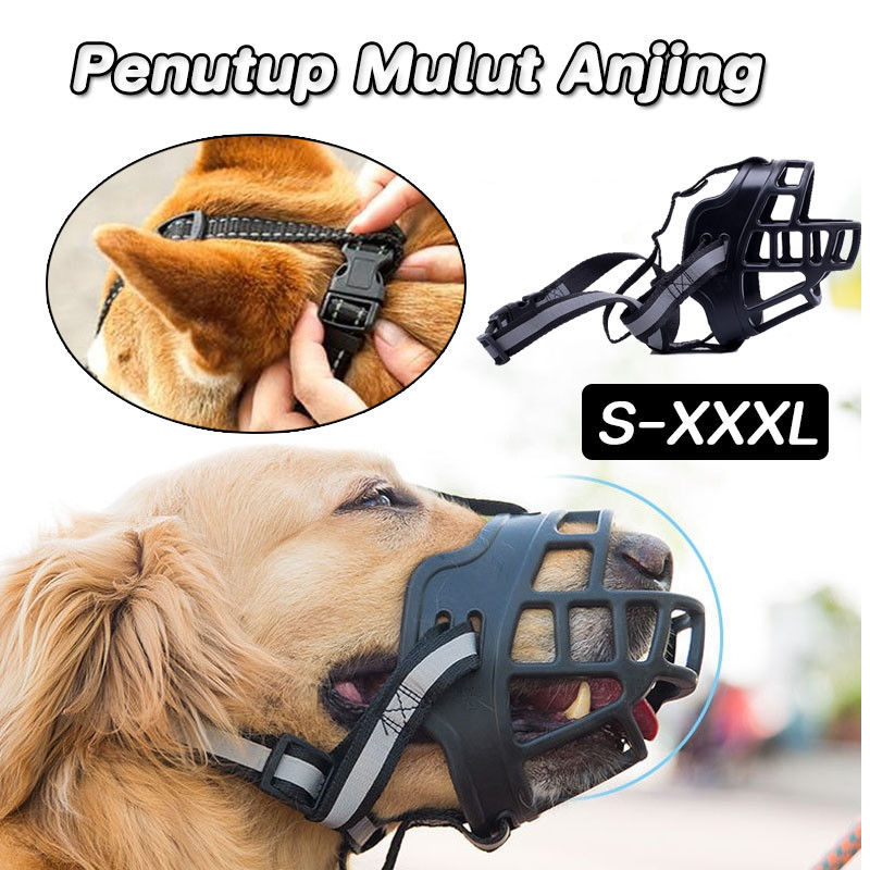 Penutup Mulut Anjing Dog Muzzle Anti Gigit Dog Muzzle Moncong Anti Gigit Brongsong Mulut Pet Muzzle