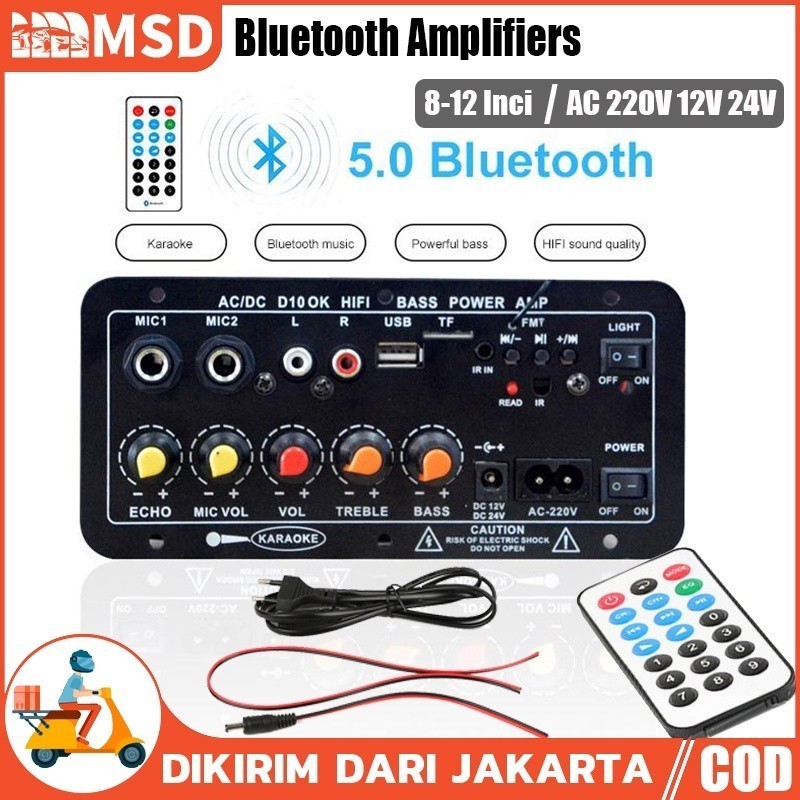 COD 5inci 4-10 inci 10 inci Amplifier Board Karaoke Audio Bluetooth USB FM Radio TF Player Subwoofer 30-120W TERLARIS 2024