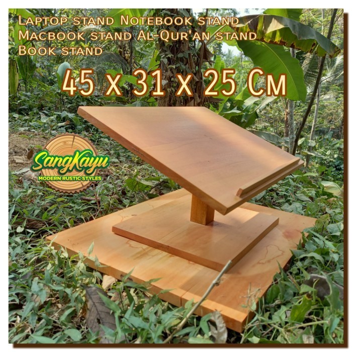 Laptop stand notebook book Al-Qur'an stand Macbook stand - KAYU MAHONI