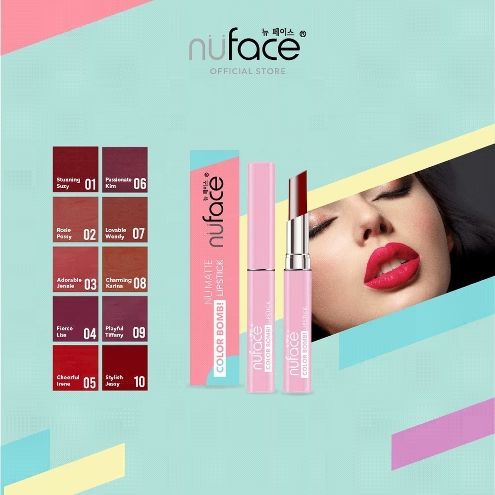 Nuface Nu Matte Color Bomb Lipstick Lipstik BPOM ORIGINAL