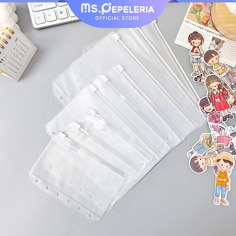 

Zipper Binder Ziplock A6/A7/A5/B5 6-hole Transparent Hand Book Bags / Japanese Hand account Book Loose-leaf Storage Bag Zipper bag Accessories-Ms.Pepeleria