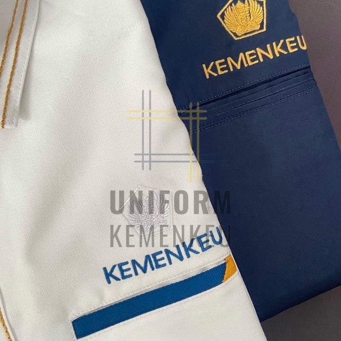 promo ✨ -Kemeja Seragam Kemenkeu Pria Brand Manzone [READY STOCK] - Putih / Senin, XXL/2L