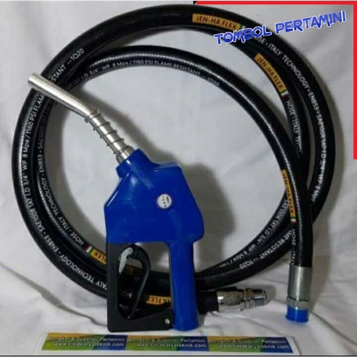 Selang Swivel 3 Meter Plus Nozzle Automatic 11A Pom Mini Digital Pertamini SPBU