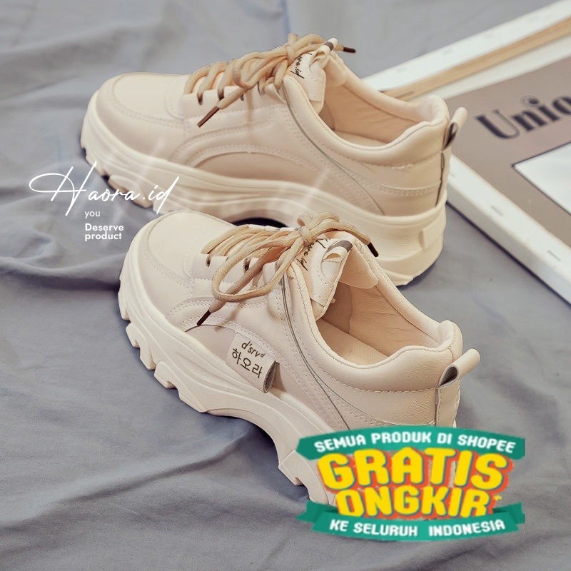3.3 Sepatu Wanita Korea Kasual Hr - 01 / Sneakers Korean Style 2024 sepatu kekinian pvn tinggi putih
