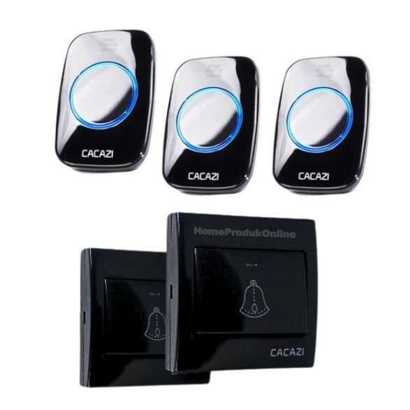 Bel Cacazi Pintu Rumah Tanpa Kabel Jarak Jauh Wireleess Waterproof